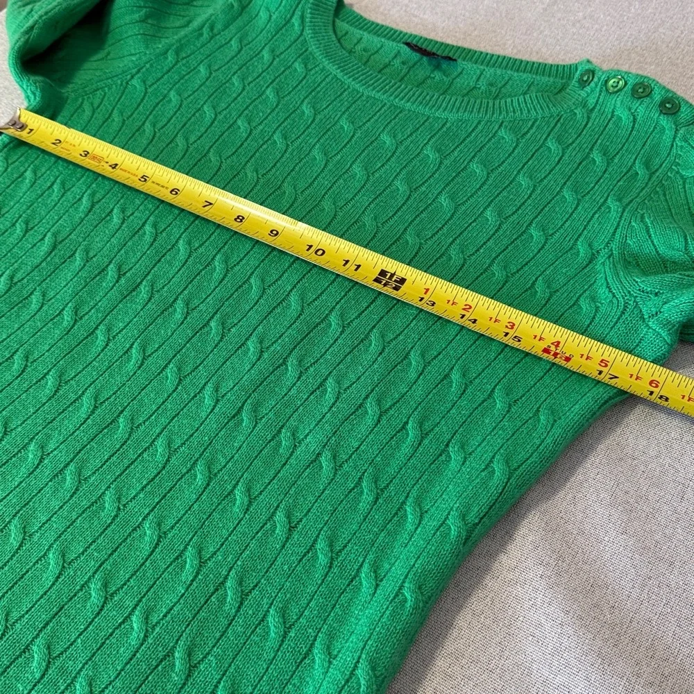 Talbots Green Cable Knit Sweater SZ Small. - Picture 5 of 13